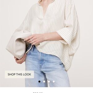 Striped Cream Blouse banana republic